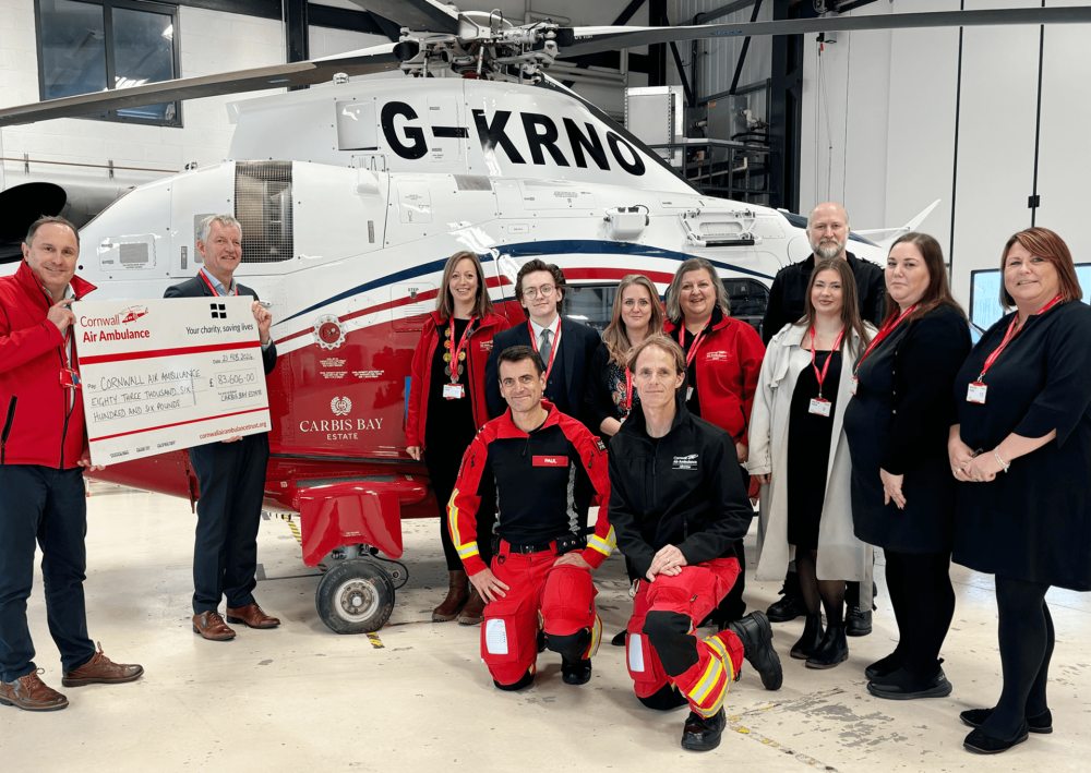 CARBIS BAY HOTEL & ESTATE RAISE £83,606.00  IN 2023 FOR CORNWALL AIR AMBULANCE image